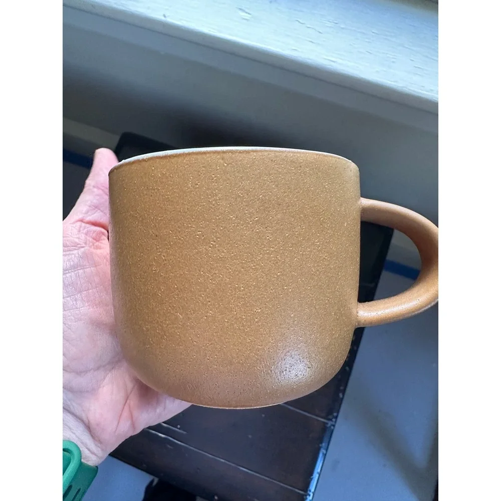 West Elm Kaloh Stoneware Mug Collection Aaron Probyn Set of 8 Ocher Coffee Cups